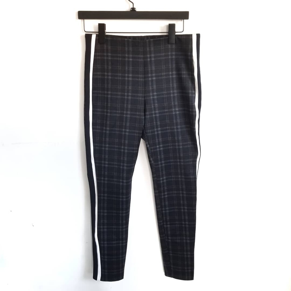 ZARA Plaid High Rise Black Pants